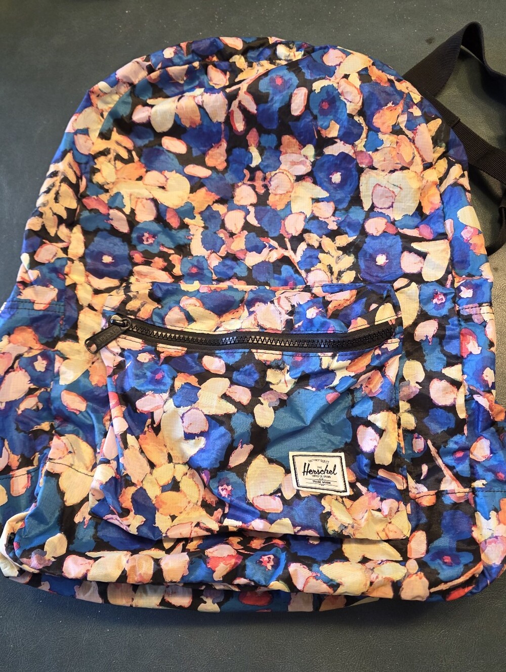 Herschel Supply Company Blue and Peach Floral Print Backpack